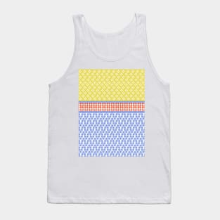 Japanese Style Geometric Motif Shibori Pattern Tank Top